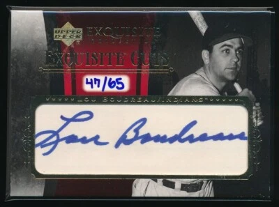 Lou Boudreau 2006 Upper Deck Exquisite Collection Cut Auto 47/65 - Image 1 of 2
