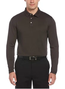 PGA TOUR Men's Twill Jacquard Long Sleeve Golf Polo Shirt, Small, MSRP $65 - Picture 1 of 2