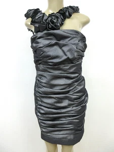 Metallic Silver Dress Betsy Adam Sleeveless Sheath Size 12 Sequin NEW - Picture 1 of 12