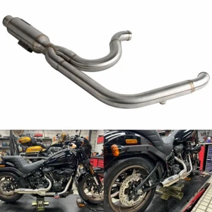 2-into-1 Exhaust Muffler Pipe For Harley Softail Street Bob Standard Low Rider S - Picture 1 of 9