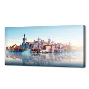 Porto City In Portugal Canvas Print, Skyline Landmarks Colourful Abstract - Picture 1 of 10