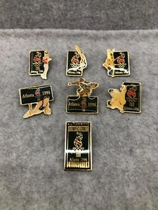 Vintage 1996 ATLANTA OLYMPIC PINS LOT OF 7. Green Background - Picture 1 of 5
