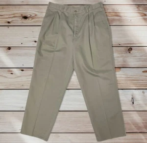 Vintage Farah Classics Mens Dress Casual Pants Trousers Olive Pleated 36x29 - Picture 1 of 8