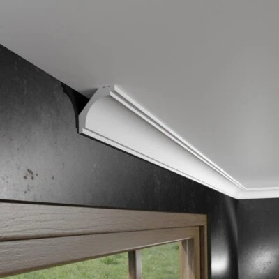 INSPIRUM Listones de estuco barra de techo blanco 5 x 5 cm SCL-05 moderno impermeable 1 metro de largo