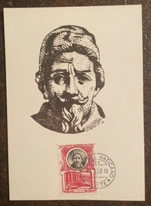1953 Città del Vaticano Papa Alessandro VII carta massima 65 lire - Foto 1 di 2