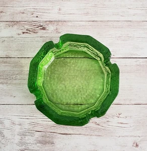 Glas Blenko Struktur Dick Limettengrün MCM Aschenbecher - Bild 1 von 7