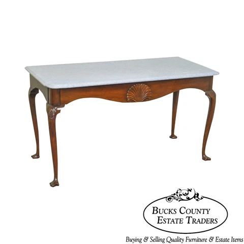 Kittinger Colonial Williamsburg CW155 Mahogany Marble Top Mixing Table Console Cover