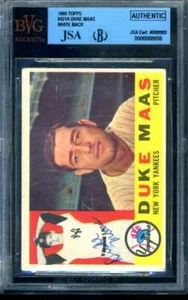 Duke Maas JSA Coa Signed 1960 Topps Autograph - Picture 1 of 1