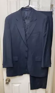 Vtg 90's Chaps Ralph Lauren Black Wool/Cashmere Blend 2 Pc Suit, 40R, 33Wx30L - Picture 1 of 12