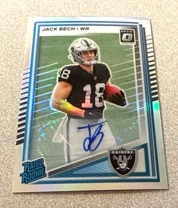 Panini Donruss Optic Rated Rookie Silver Prizm Auto #320 Jack Bech 2025 - Imagen 1 de 2