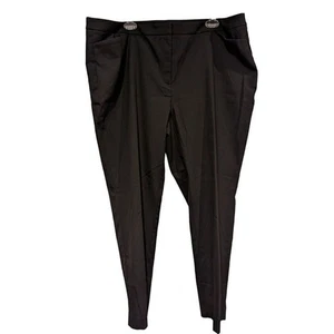 Halogen Straight Leg Dress Pants Size 18 Black Ankle Stretch Trousers Womens - Picture 1 of 7