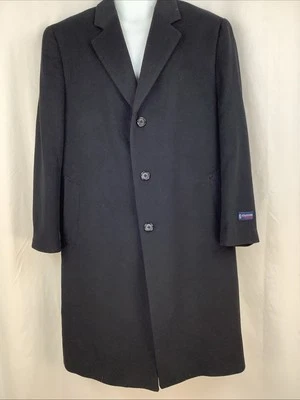 NEW STAFFORD MENS COAT WINTER OVERCOAT Sz 42 short Black Wool Blend - Image 1 of 4