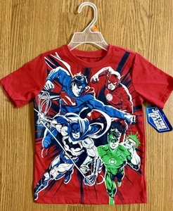 Toddler Boys Justice League T-Shirt with Shorts - Size 4 NEW - Picture 1 of 5