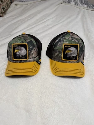 Goorin Bros The Farm Killer Eagle Camo Trucker Hat Yellow Snapback Mesh Cap OSFM - Image 1 of 4