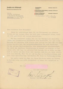 Brief mit Original Unterschrift General von Stülpnagel an Hoffotograf Tellgmann - Bild 1 von 1