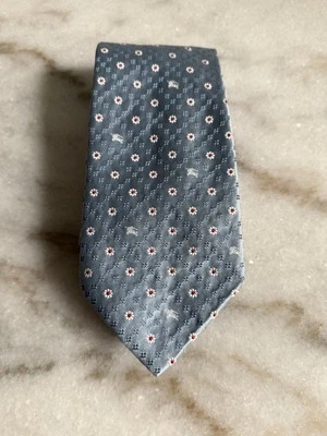 BURBERRY LONDON BLUE SILK FLOWERS TIE - Imagem 1 de 4