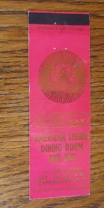 AMERICAN LEGION POST MATCHBOOK COVER: WASHINGTON, DC EMPTY MATCHCOVER -A9 - Picture 1 of 2
