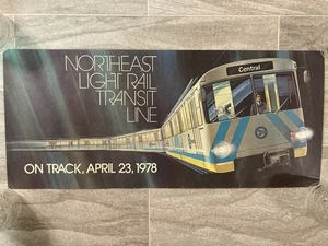 VTG 1978 EDMONTON ETS TRANSIT SERVICES LIGHT RAIL TRAIN ADVERT POSTER 24”x10.5 - Picture 1 of 3