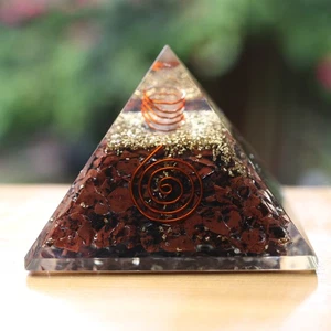 Mahogany Obsidian Orgone Pyramid 75mm EMF & 5G Orgonite Energy Protection - Picture 1 of 8