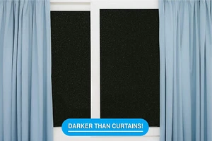 Total Blackout Window Film 100% Light Blocking Darkening Static Cling 36 x 144" - Picture 1 of 5