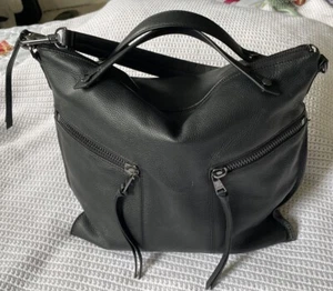 BOTKIER Black Leather Convertible Satchel Purse Bag-NEW no tag - Picture 1 of 12