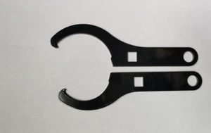 2xSteel Coilover Adjustment Tool Sleeve Suspension C Shape Spanner Wrench Black - Foto 1 di 5
