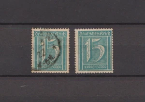Lot 2 stamps GERMANY DEUTSCHES REICH 1922 15pf Cat,value 316$ USED - Picture 1 of 2