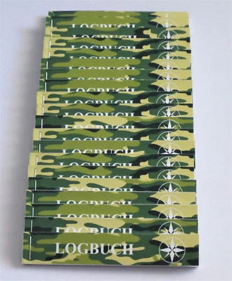 20 x Libro de bitácora de geocaching para petlinges, camuflaje, verde, cuadernos de bitácora  - Imagen 1 de 4