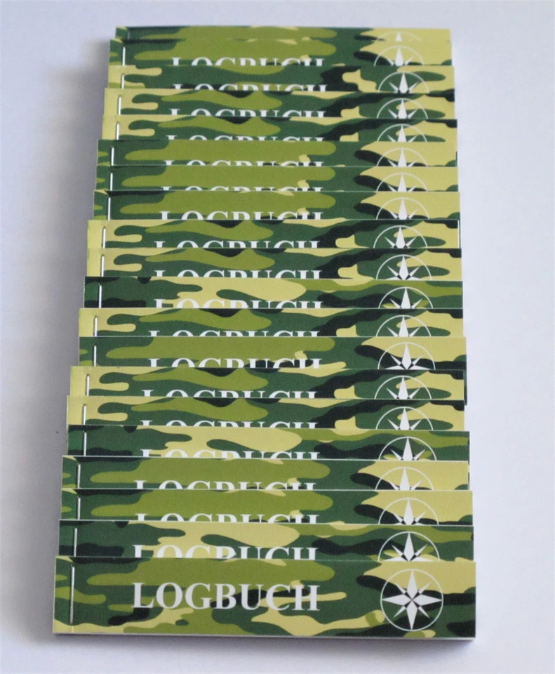 20 x Libro de bitácora de geocaching para petlinges, camuflaje, verde, cuadernos de bitácora  - Imagen 1 de 4