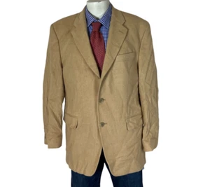 Chaqueta Blazer Ralph Lauren 100% Cabello Camel 2 Botones Beige Para Hombre 43R. - Imagen 1 de 11