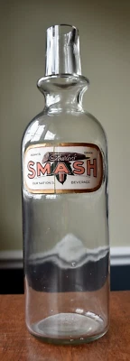 Rare Vintage 1900s Soda Fountain Syrup Back bar Bottle "FOWLER'S SMASH" 12" Tall - Image 1 of 4