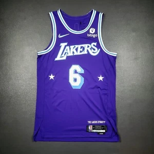 100% Authentic Lebron James Nike Lakers Mixtape City Jersey Size 44 M Bibigo  - Picture 1 of 6