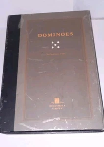 DOMINOES Classic Game of Tiles BOOKSHELF GAMES 55 Pieces w/ Metal Spinners 2005 - Picture 1 of 20
