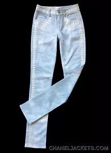 $ 1.850 CHANEL 11C bestickte leichte verblassende JEANS * FR 36/US 2/GROSS ~ MAKELLOS - Bild 1 von 12