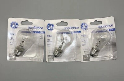GE Lighting 40 Watt Appliance Light Bulb Clear 15206 Set Of 3 - Image 1 of 2