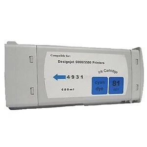 Compatible For HP 81 Cyan ink cartridge C4931A HP Designjet hp 5000 5500ps  - Picture 1 of 1