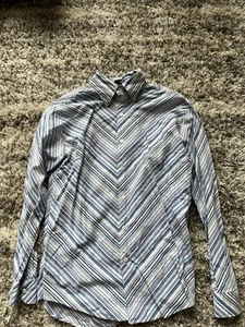 Vintage Men’s Small Long Sleeve Collared Button Down Striped Shirt-Free Shipping - Picture 1 of 2