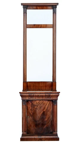 MID 19TH CENTURY DANISH MAHOGANY MIRROR ON CABINET Cover