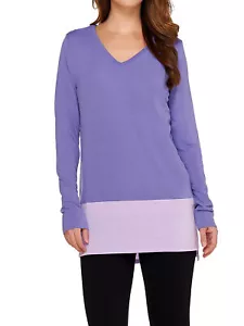 WOMEN WITH CONTROL Size 1X Controlways Color-Block Tunic AMETHYST - Picture 1 of 4