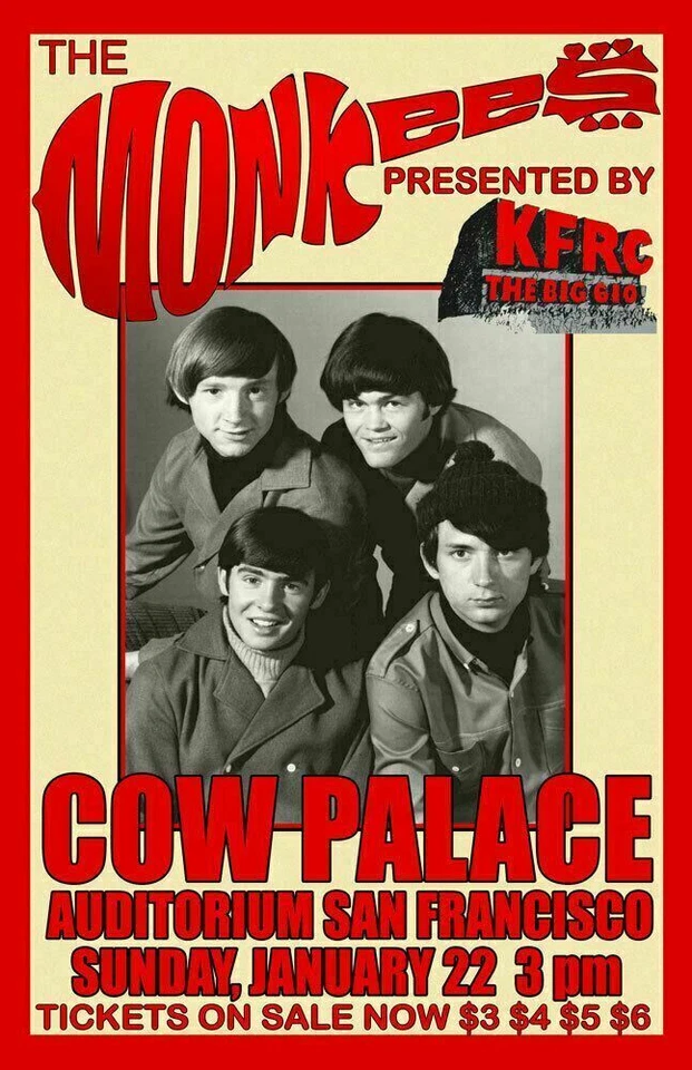 THE MONKEES REPLICA 1966 CONCERT POSTER - Image 1 of 1