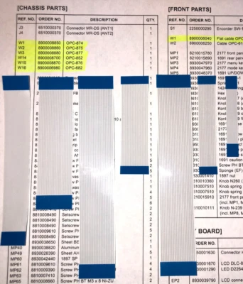 Icom IC-706MKIIg Ribbon Cable Set (7 cables) - Image 1 of 2