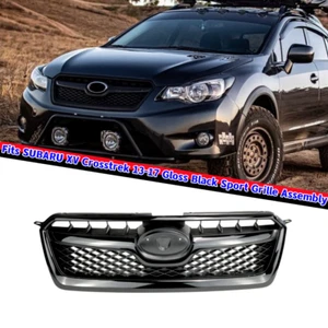 Gloss Black Front Grille Sport Style Grill For Subaru XV Crosstrek Impreza 12-17 - Picture 1 of 9