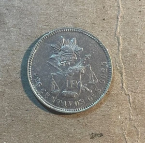 Mexico - 1873 GoS Silver 25 Centavos - Scarce & Very Nice - Picture 1 of 5