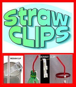 STRAW CLIPS - Hold Straws to Glass or Bottle, Mobility Aids, Caregiver, Reusable - Picture 1 of 16