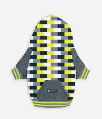 Fresh Pawz Neon Bricks Dog Pet Hoodie with Back Pocket - Small - Image 1 of 2