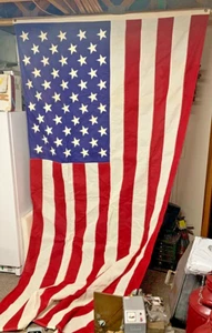 50 Star American Flag Embroidered Stars double stitched & triple 5' X 9 1/2' - Picture 1 of 6