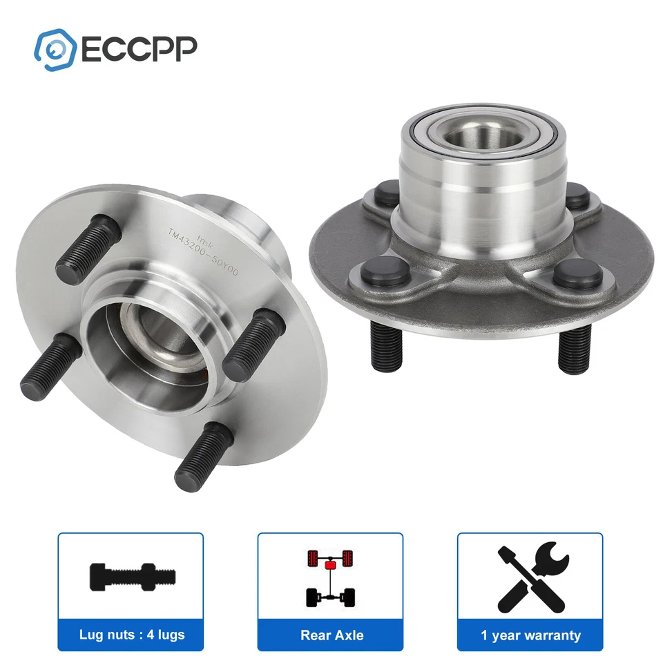 2Pc Wheel Hub Bearings Assembly Rear For Nissan Sentra 1991-1999 200SX 1995-1998 - Image 1 of 4