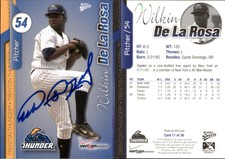 Wilkin de la Rosa Signed 2010 MultiAd Trenton Thunder #11 Card Auto AU