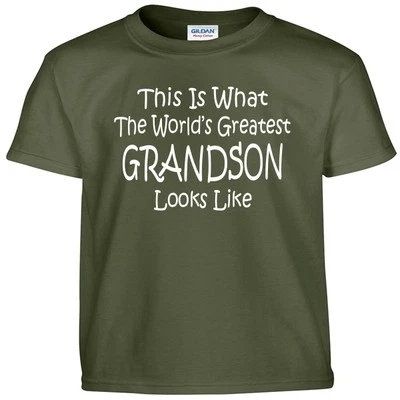 Worlds Greatest GRANDSON T shirt  Boys Youth Kids and Adult Tee T Shirt - Image 1 of 3
