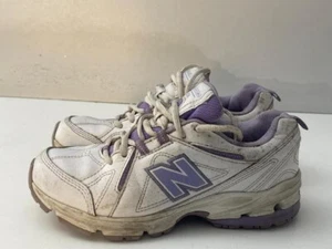 New Balance 624 Weiß Lila Leder Schnürschuhe Sneaker Schuhe UK 3,5 EUR 36 -A117 - Bild 1 von 7
